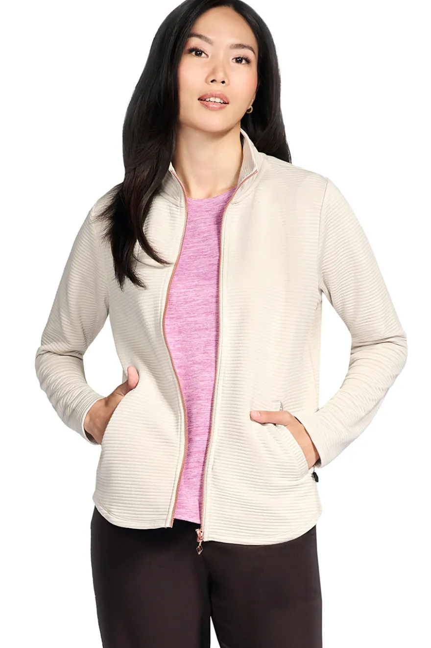 Giacca panna con zip in tessuto riciclato Skechers JA78