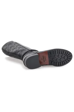 Gianmarco Venturi SV0184 schwarze Stiefel mit Logo und verziertem Absatz