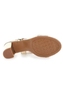 Goldene Sandalen mit mittlerem Absatz Le Havre Paris 9976956