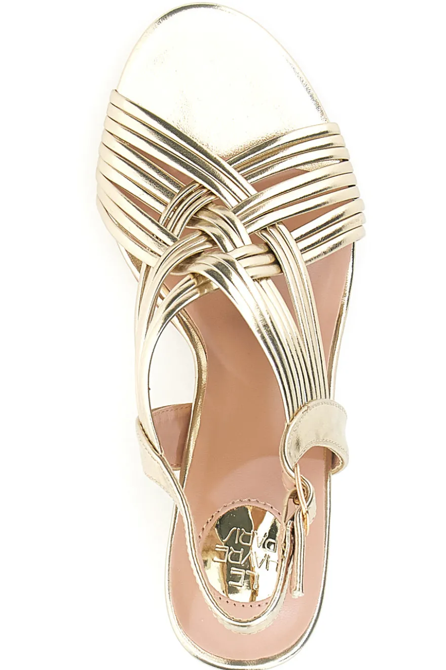 Goldene Sandalen mit mittlerem Absatz Le Havre Paris 9976956