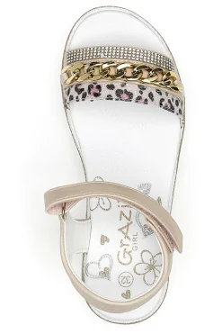 Goldene Sandalen mit Riemen Grazie Girl 14320