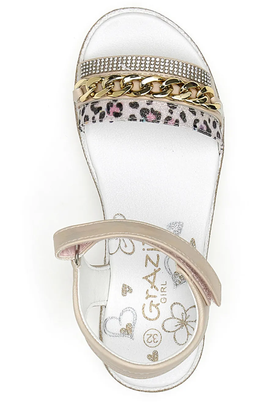 Goldene Sandalen mit Riemen Grazie Girl 14320