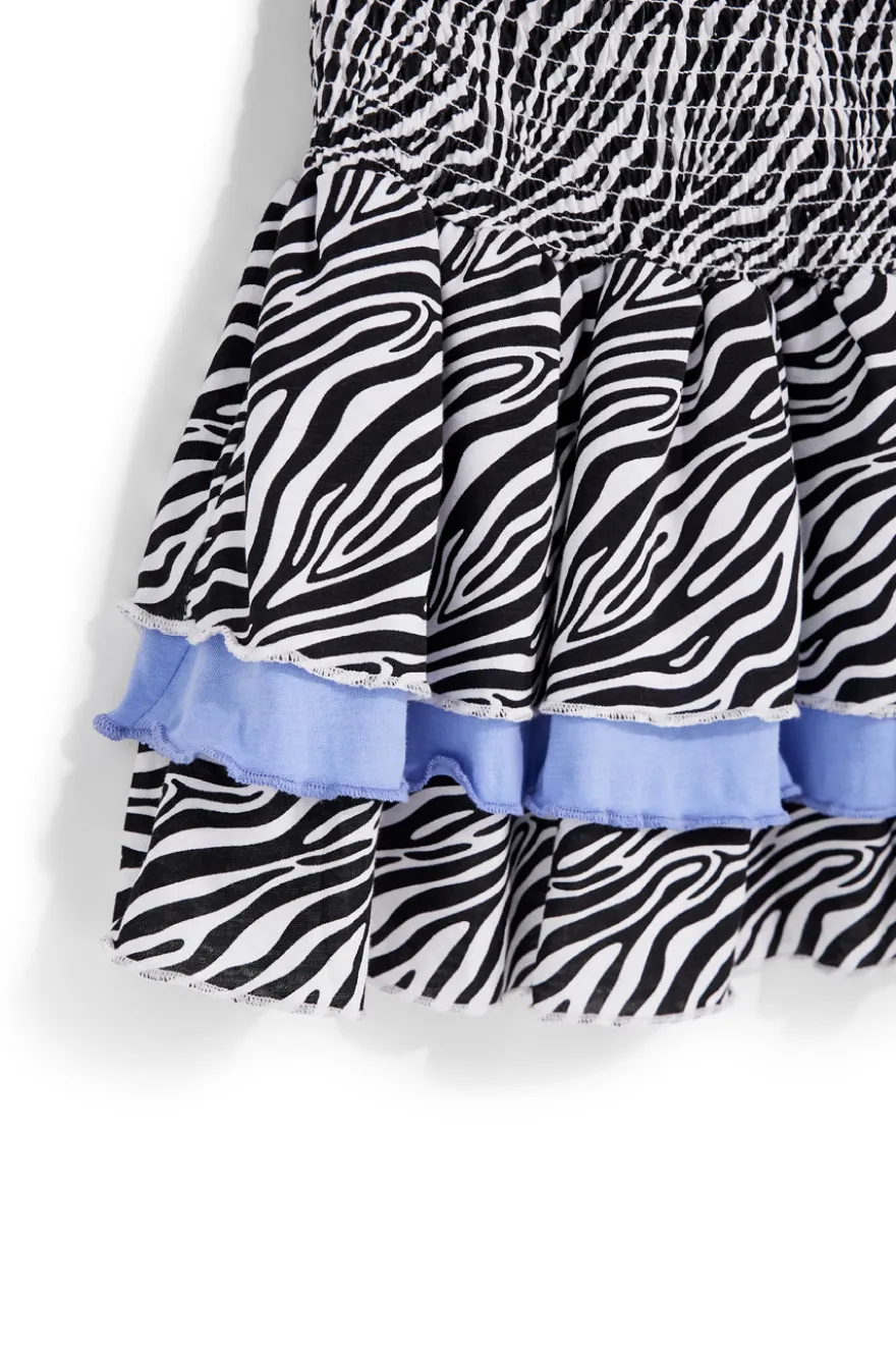 Gonna bianca e nera con stampa animalier Pitt kids PT-G-SK-9040