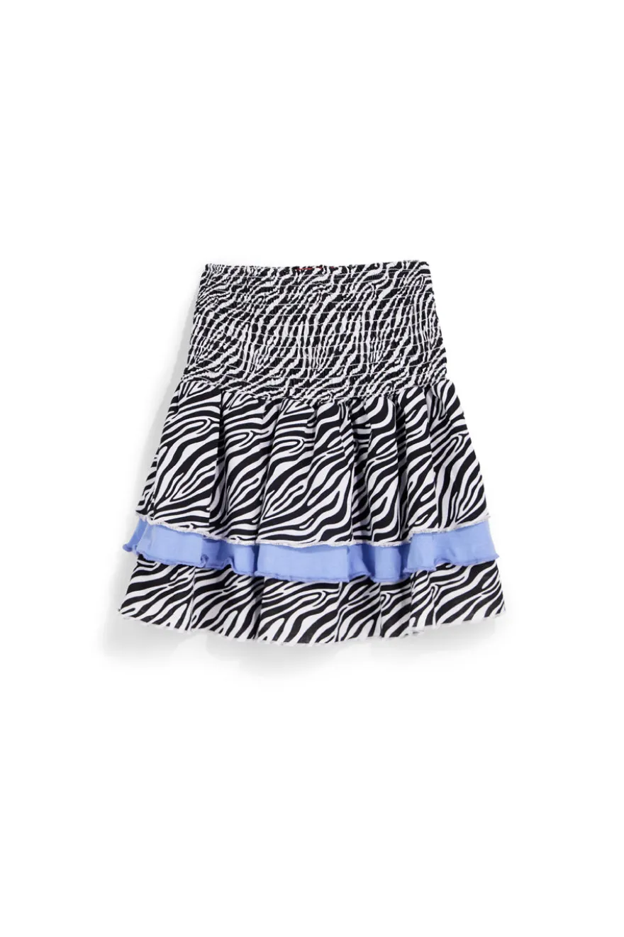 Gonna bianca e nera con stampa animalier Pitt kids PT-G-SK-9040