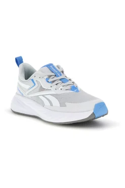 Graue Laufschuhe aus atmungsaktivem Stoff mit hellblauen Details Reebok Verse