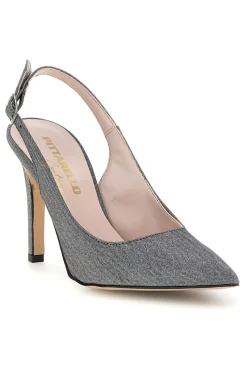 Graue Pumps mit Glitzer und Riemen Pittarello couture 3016