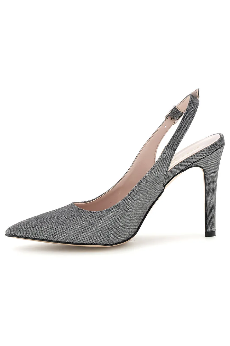 Graue Pumps mit Glitzer und Riemen Pittarello couture 3016