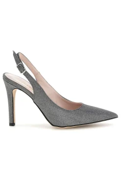 Graue Pumps mit Glitzer und Riemen Pittarello couture 3016