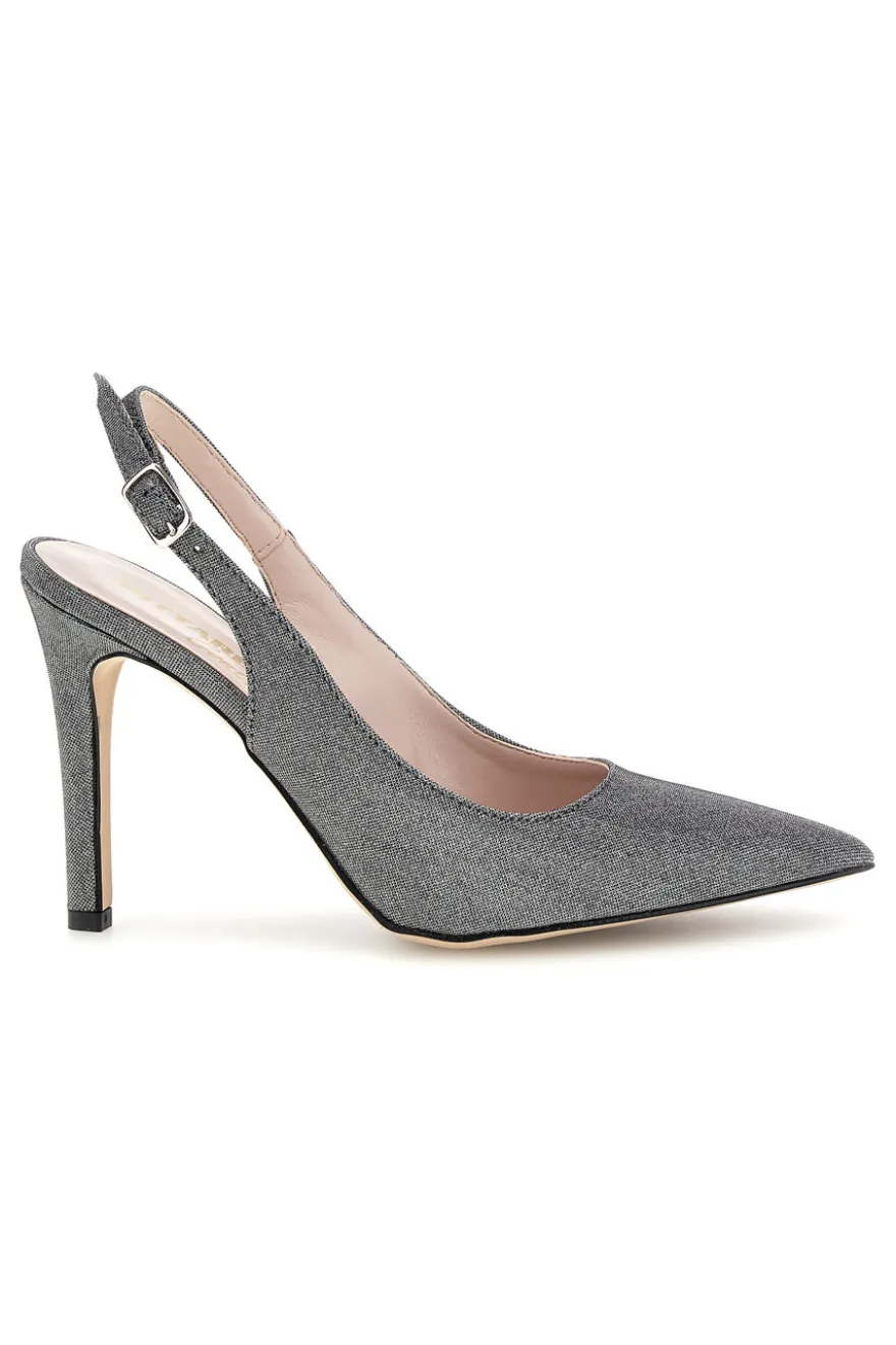 Graue Pumps mit Glitzer und Riemen Pittarello couture 3016