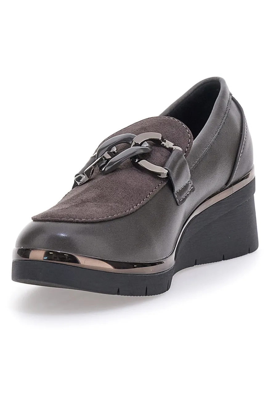 Graue Slipper mit Prima Riga-Plattform 2Y32225