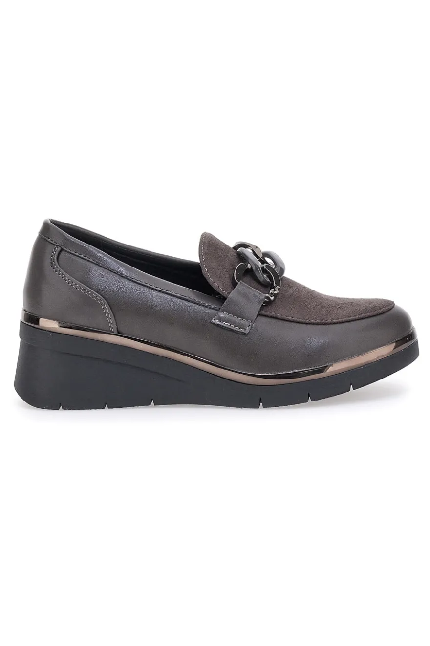 Graue Slipper mit Prima Riga-Plattform 2Y32225