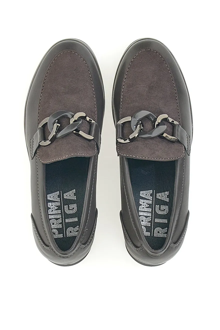 Graue Slipper mit Prima Riga-Plattform 2Y32225