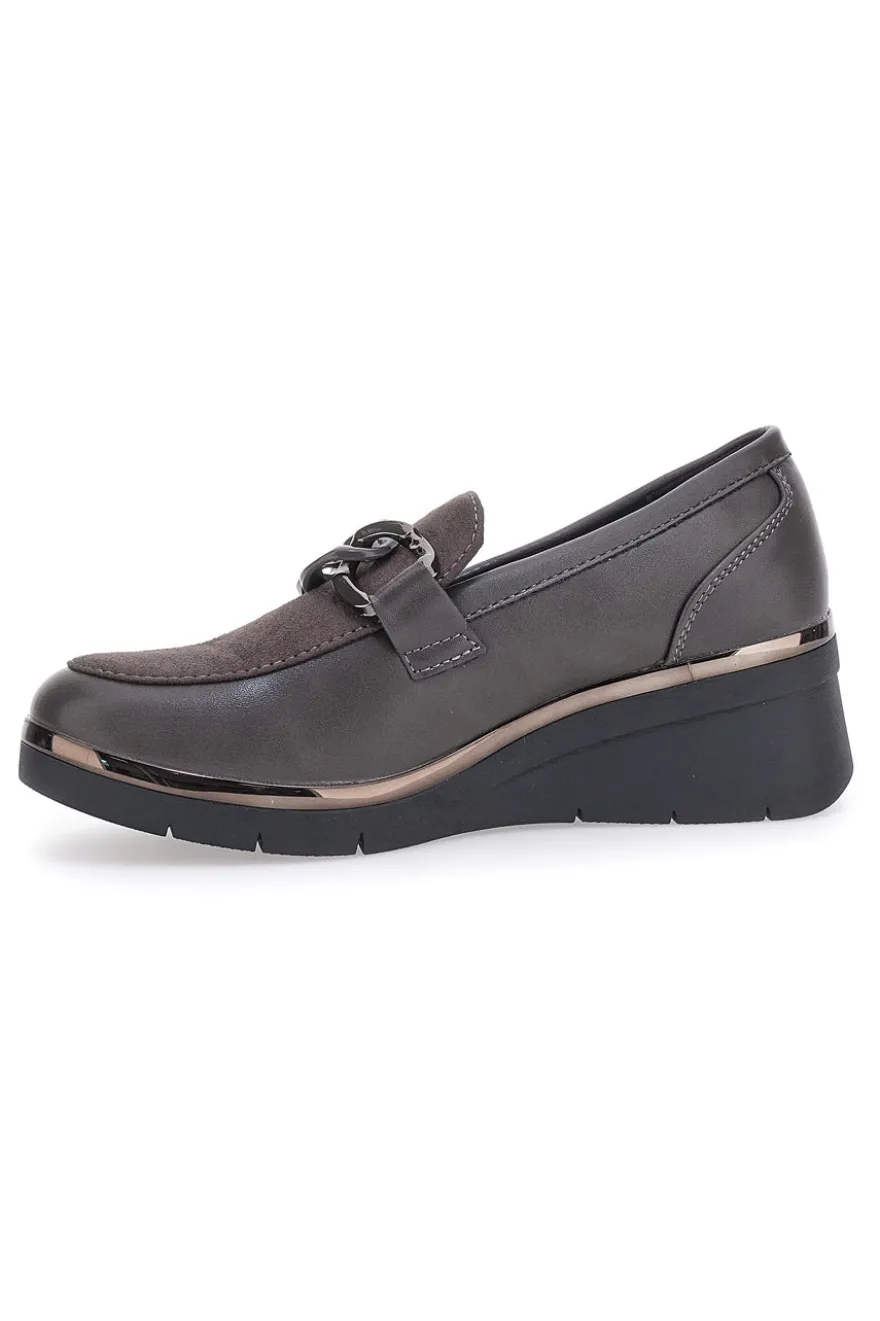 Graue Slipper mit Prima Riga-Plattform 2Y32225