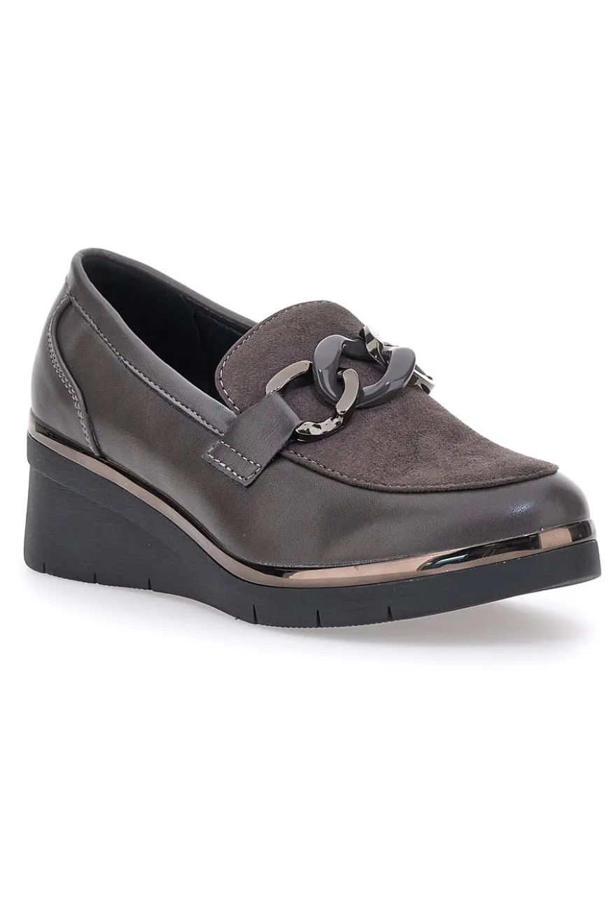 Graue Slipper mit Prima Riga-Plattform 2Y32225