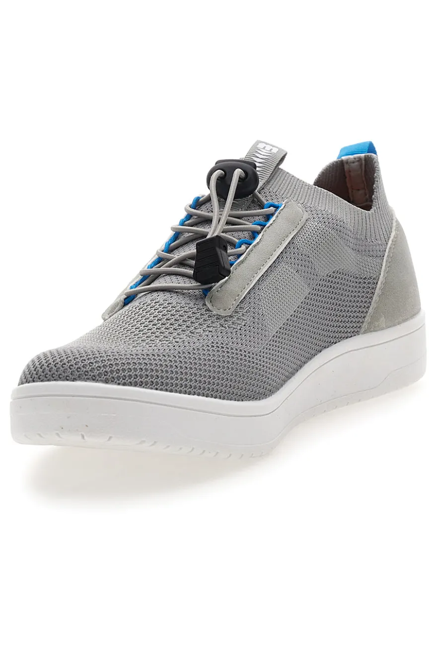 Graue Sneakers mit Mesh-Obermaterial und elastischen Schnürsenkeln MARES MRS23307F