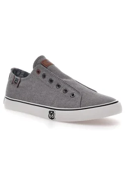 Graue Sneakers ohne Schnürsenkel Route 66 01007