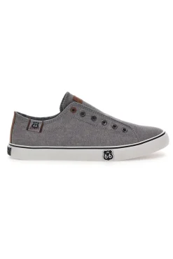 Graue Sneakers ohne Schnürsenkel Route 66 01007