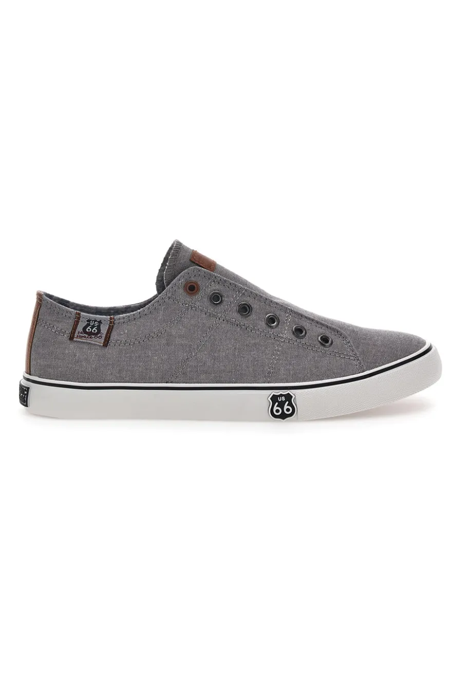 Graue Sneakers ohne Schnürsenkel Route 66 01007