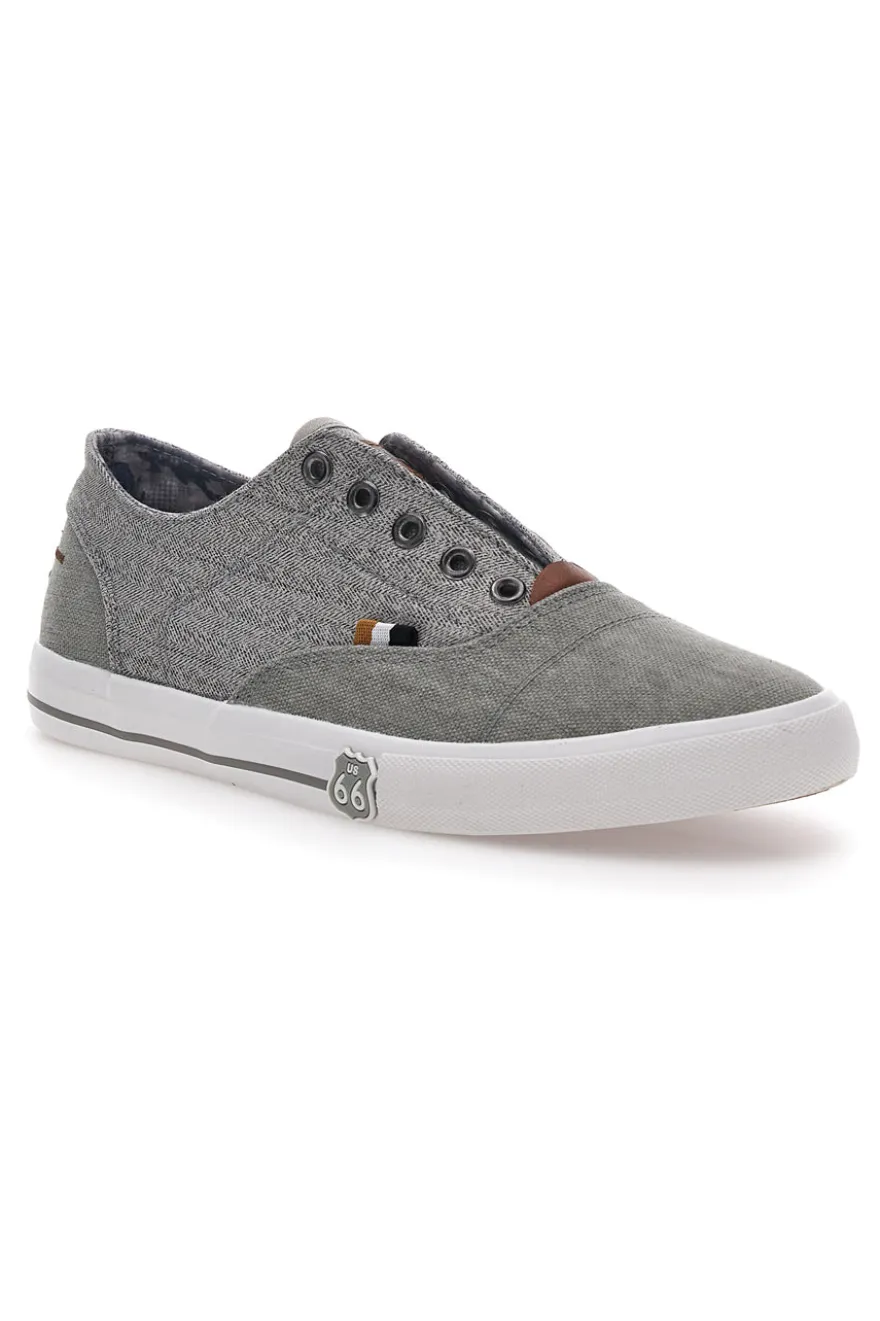 Graue Sneakers ohne Schnürsenkel Route 66 01819
