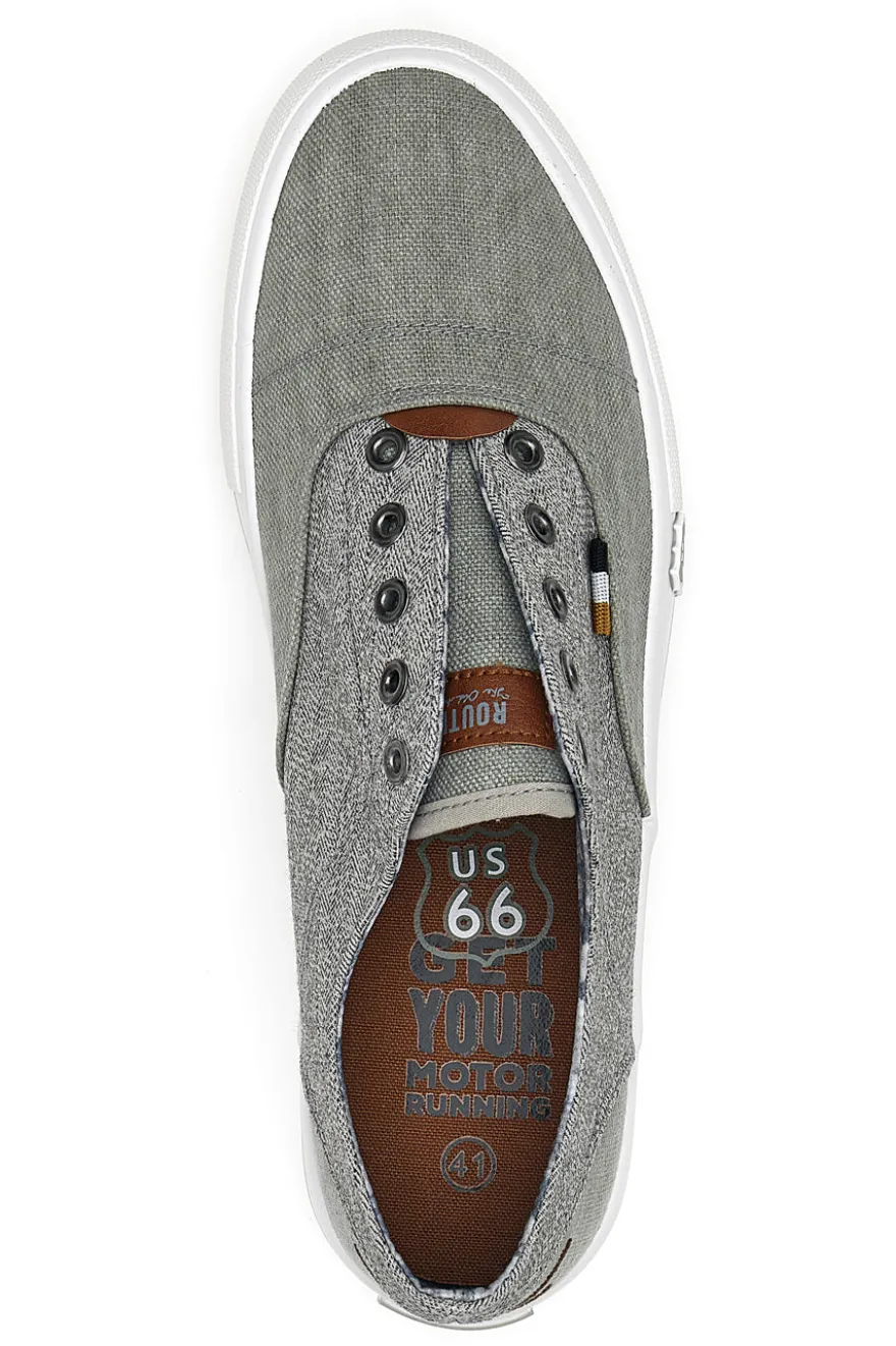 Graue Sneakers ohne Schnürsenkel Route 66 01819