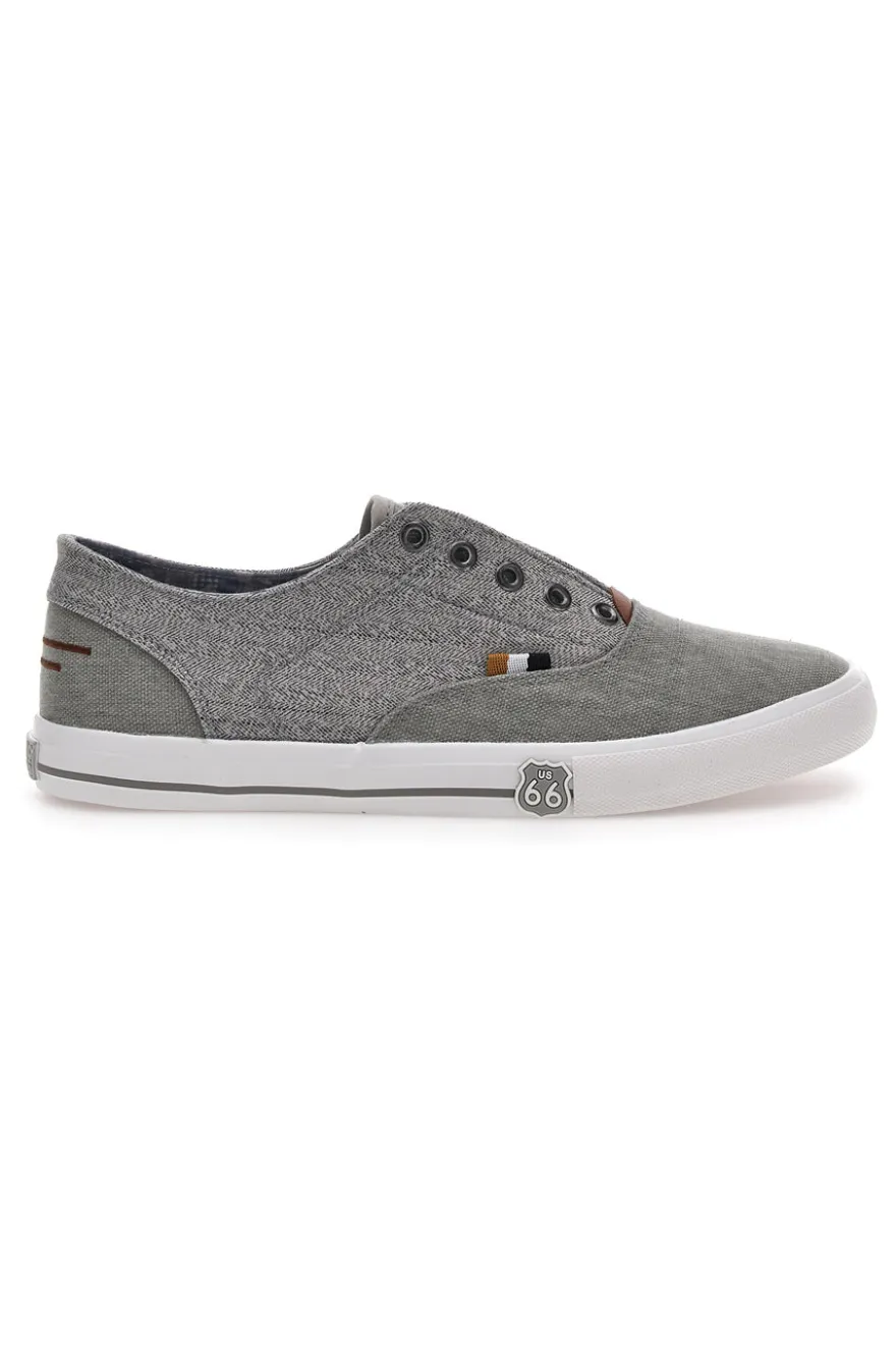 Graue Sneakers ohne Schnürsenkel Route 66 01819