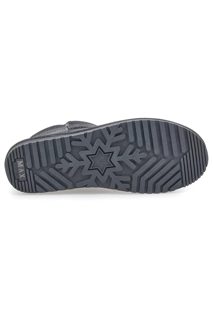 Graue Stiefeletten mit Fell Max Dillan 5522