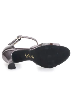 Graue Tanzsandalen mit Stilettoabsatz und Ledersohle Mon Dieu Musique 220