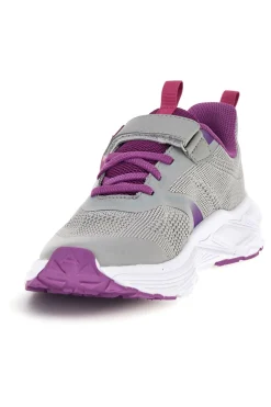 Graue Turnschuhe mit rosa Einsätzen und Klettverschluss Diadora Snipe 4 Jr