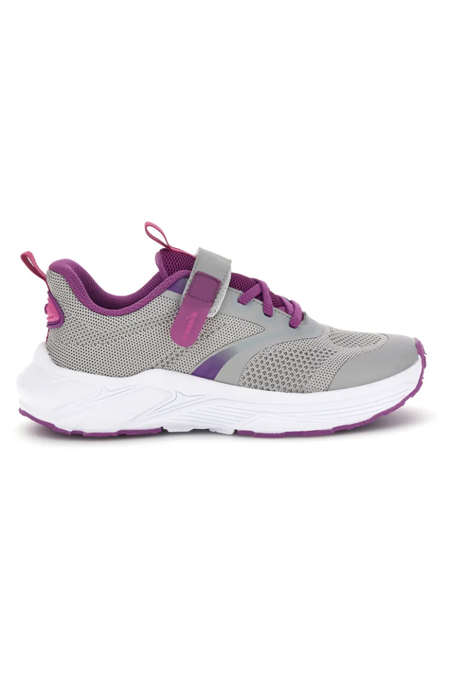 Graue Turnschuhe mit rosa Einsätzen und Klettverschluss Diadora Snipe 4 Jr
