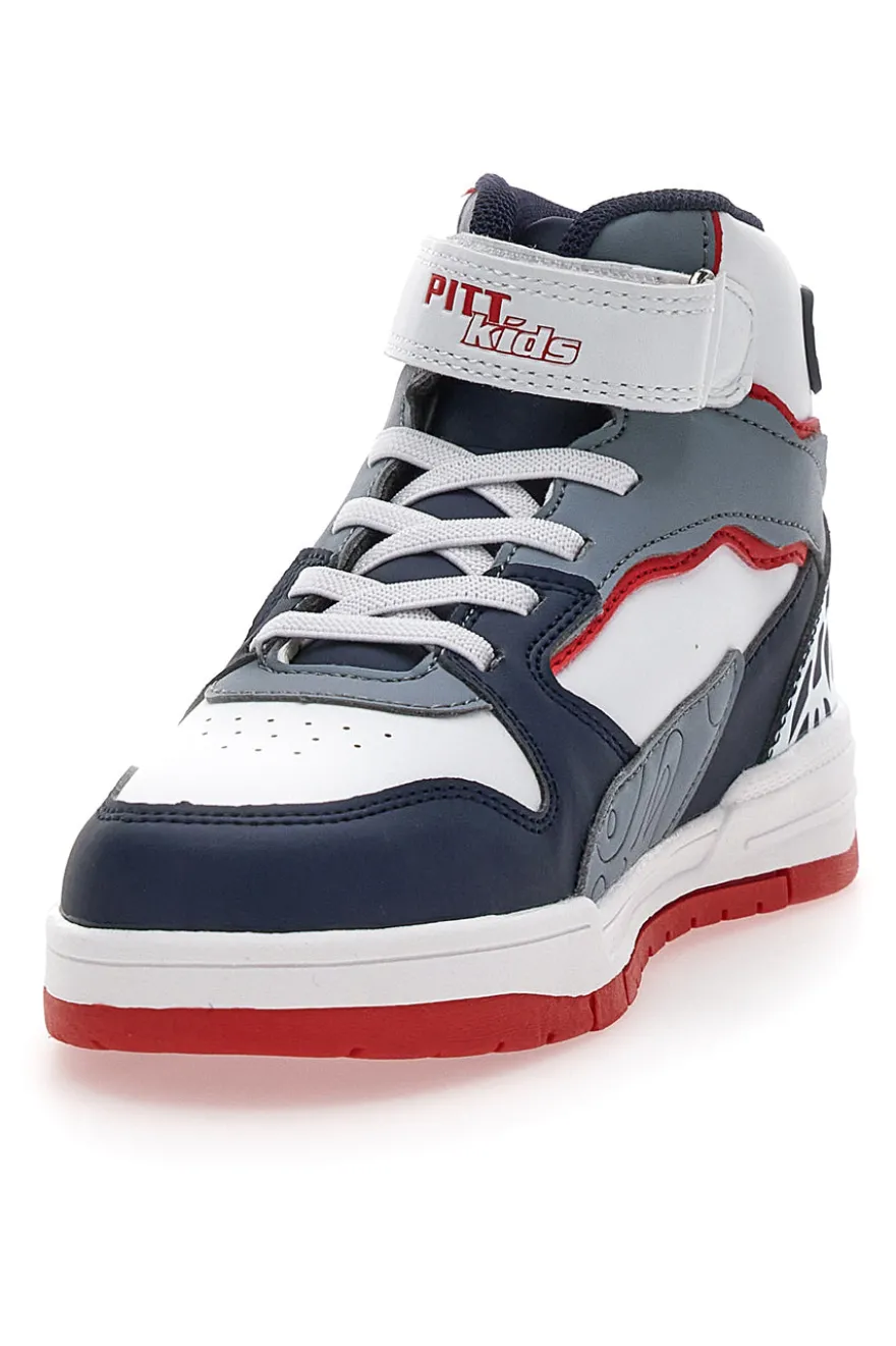 Graue und schwarze Mid-Cut-Sneaker PITT KIDS K22879
