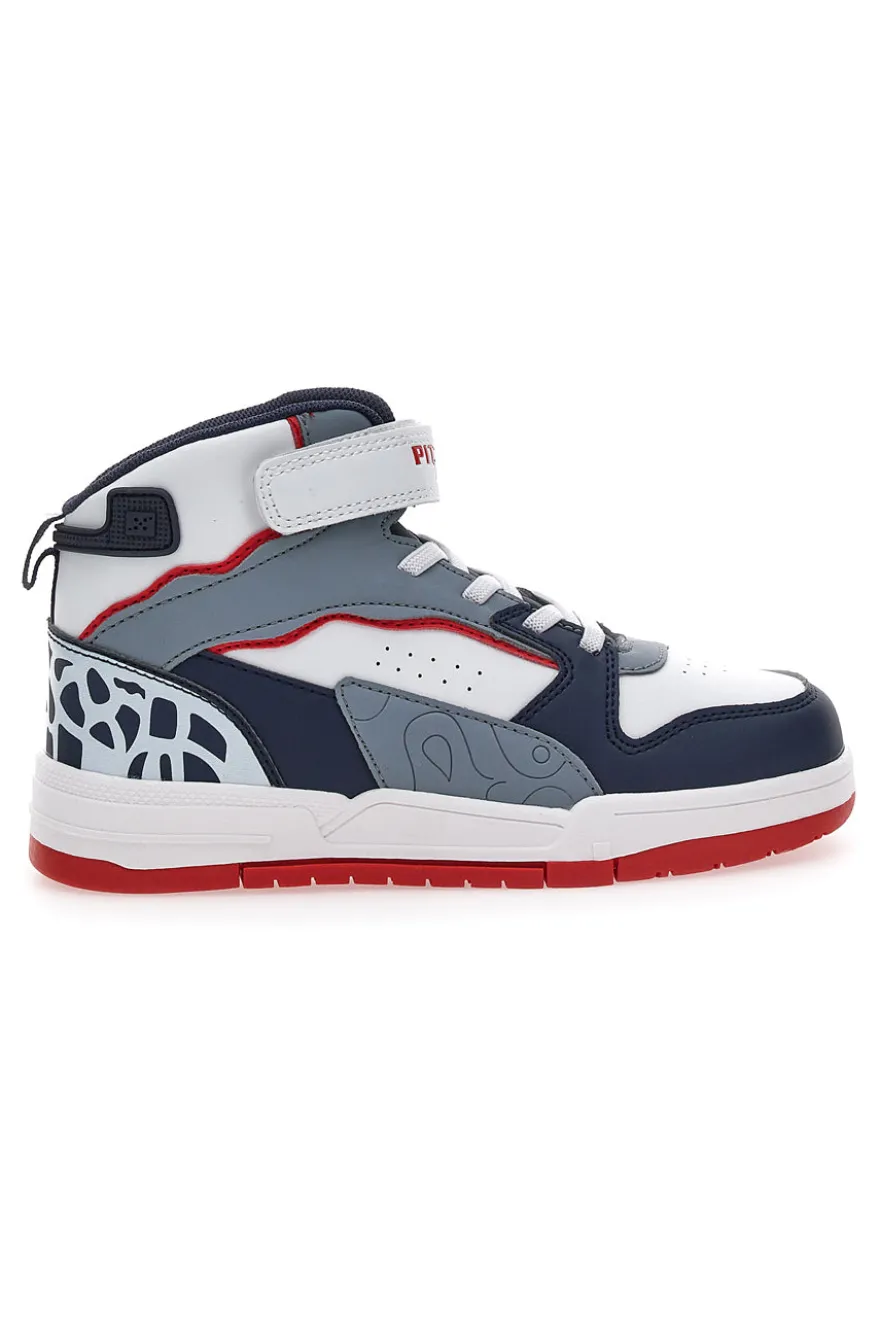 Graue und schwarze Mid-Cut-Sneaker PITT KIDS K22879