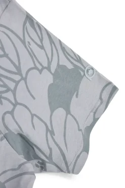 Graues Baumwoll-T-Shirt mit Blumendruck Boardman Alpha pt-m-t-9063