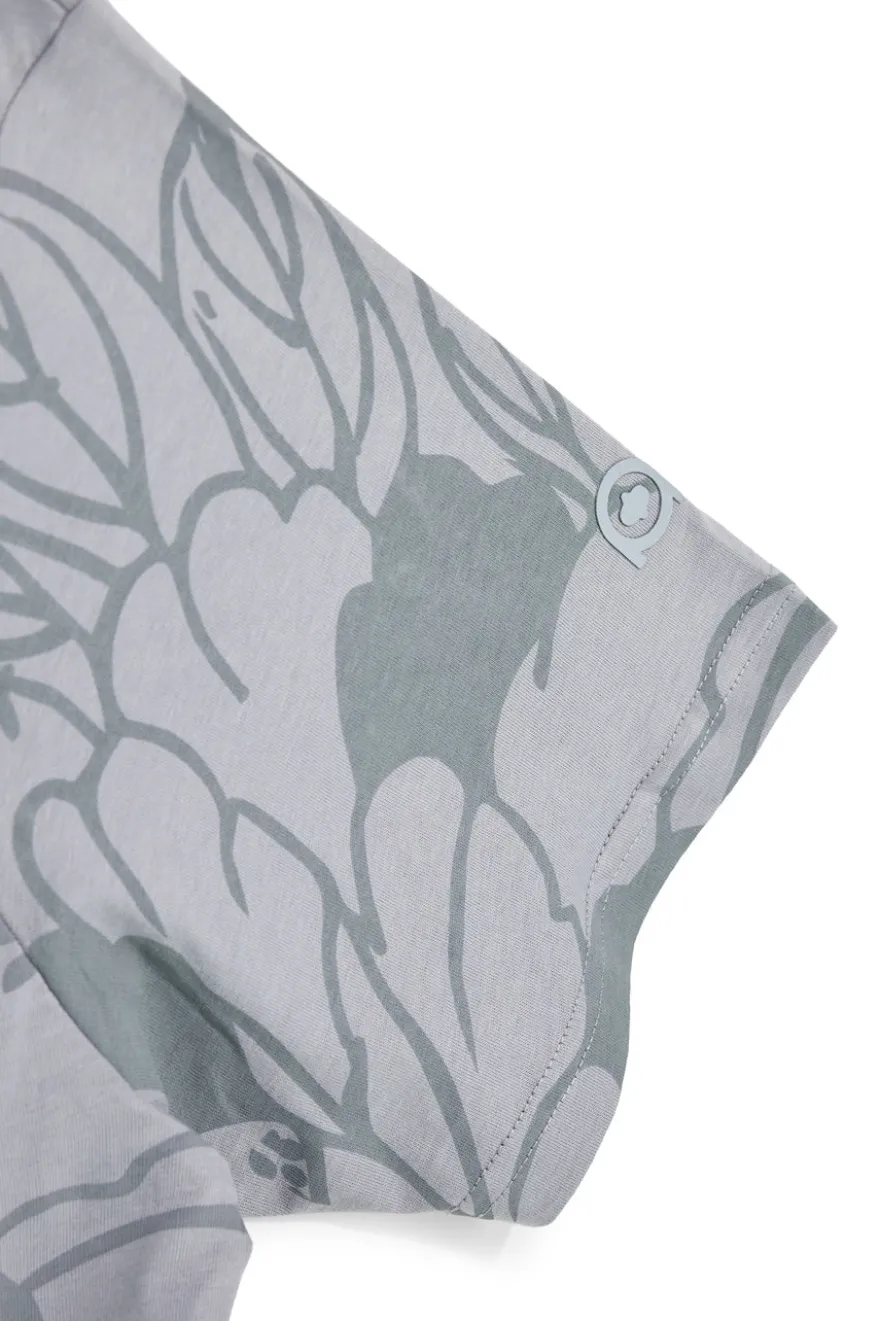 Graues Baumwoll-T-Shirt mit Blumendruck Boardman Alpha pt-m-t-9063