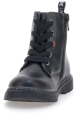 Grazia 1620 schwarze Stiefeletten mit Schriftzug und Glitzer