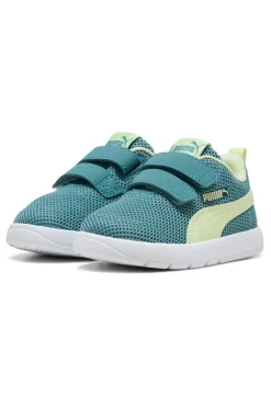 Grün Gelb Riemchenschuhe Puma Courtflex V3 Mesh Inf