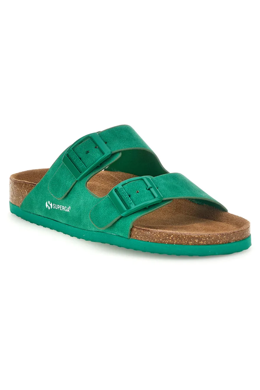 Grüne Hausschuhe mit doppelter Schnalle Superga S11U109