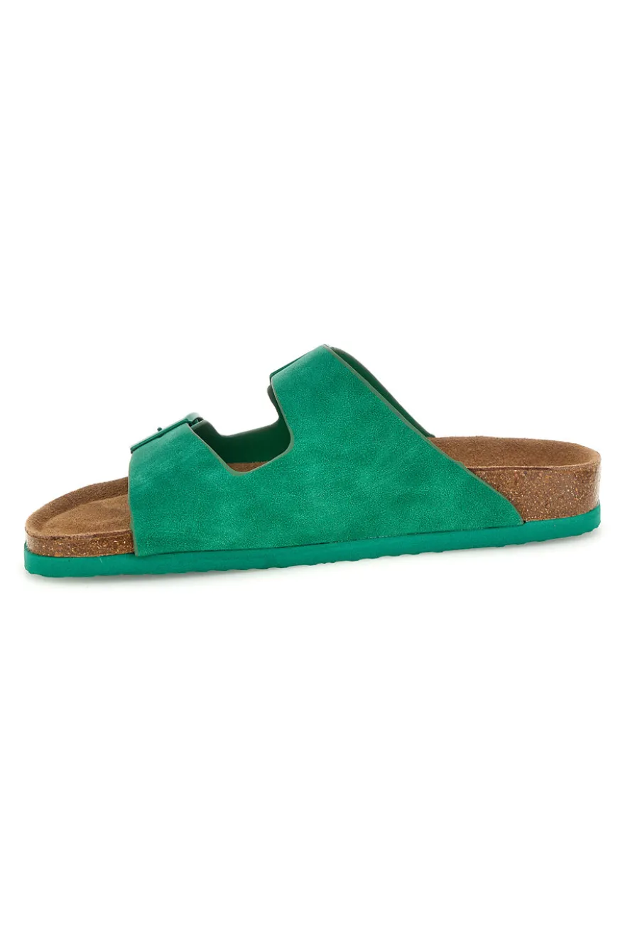 Grüne Hausschuhe mit doppelter Schnalle Superga S11U109