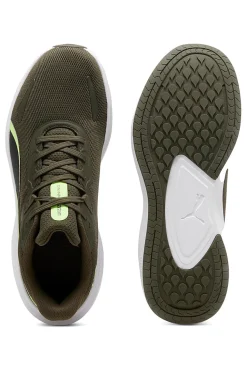 Grüne Laufschuhe mit weißer Sohle Puma Skyrocket Lite