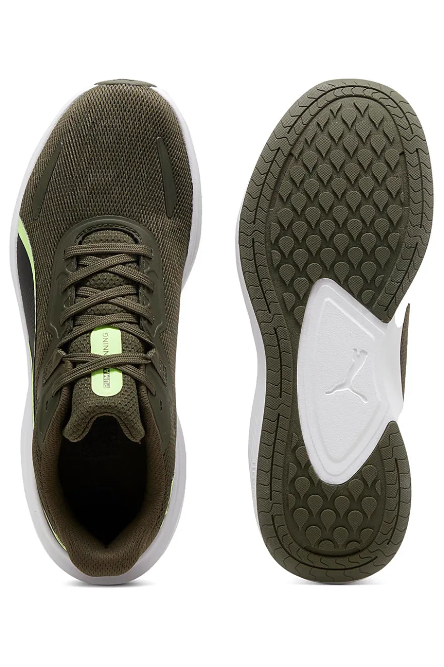 Grüne Laufschuhe mit weißer Sohle Puma Skyrocket Lite