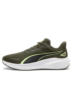 Grüne Laufschuhe mit weißer Sohle Puma Skyrocket Lite