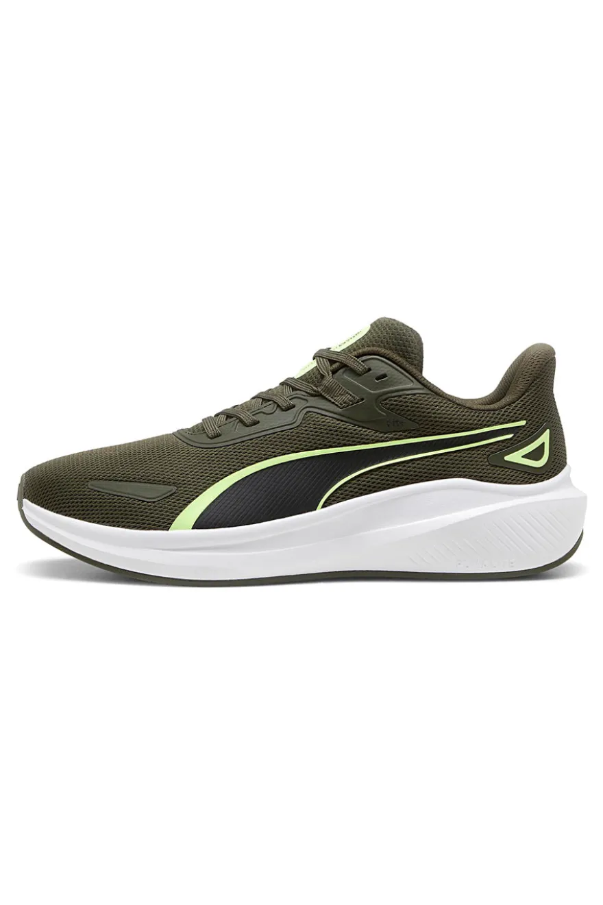Grüne Laufschuhe mit weißer Sohle Puma Skyrocket Lite
