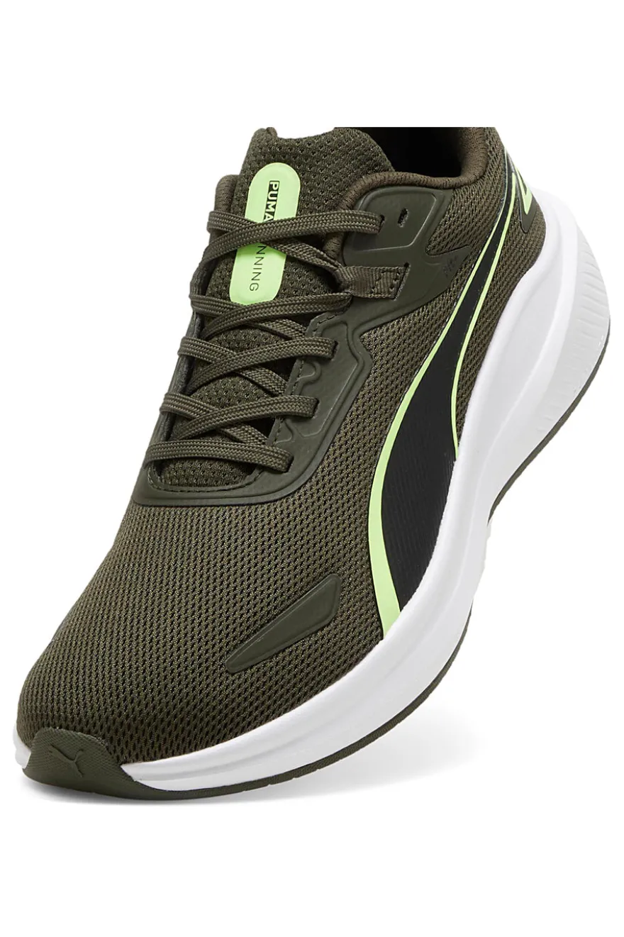 Grüne Laufschuhe mit weißer Sohle Puma Skyrocket Lite