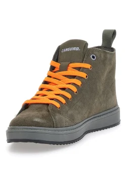 Grüne Sneaker mit austauschbaren Schnürsenkeln Canguro 817