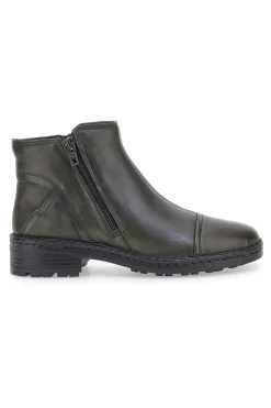 Grüne Stiefeletten aus echtem Leder mit seitlichen Reißverschlüssen Plocadi 379018