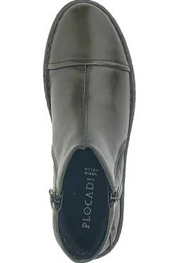 Grüne Stiefeletten aus echtem Leder mit seitlichen Reißverschlüssen Plocadi 379018