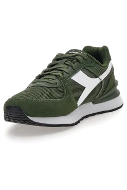 Grüne Turnschuhe mit weißen DD Comfort Details Diadora Fenice