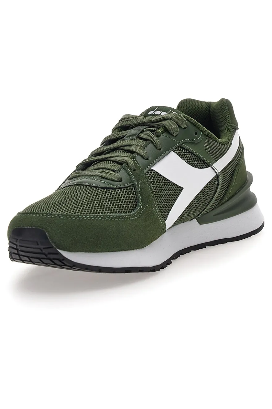 Grüne Turnschuhe mit weißen DD Comfort Details Diadora Fenice