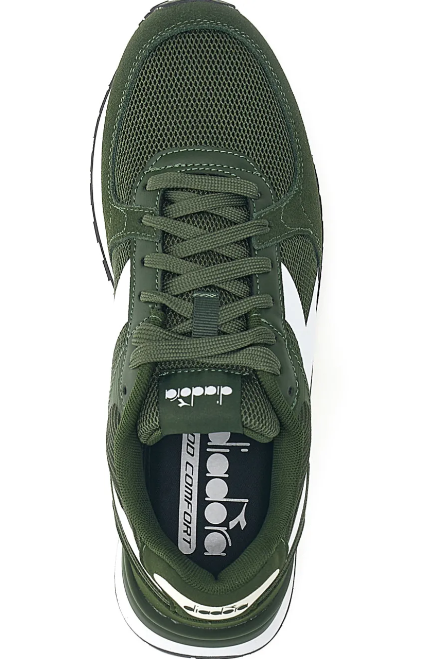 Grüne Turnschuhe mit weißen DD Comfort Details Diadora Fenice
