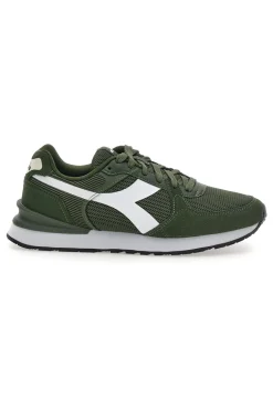 Grüne Turnschuhe mit weißen DD Comfort Details Diadora Fenice