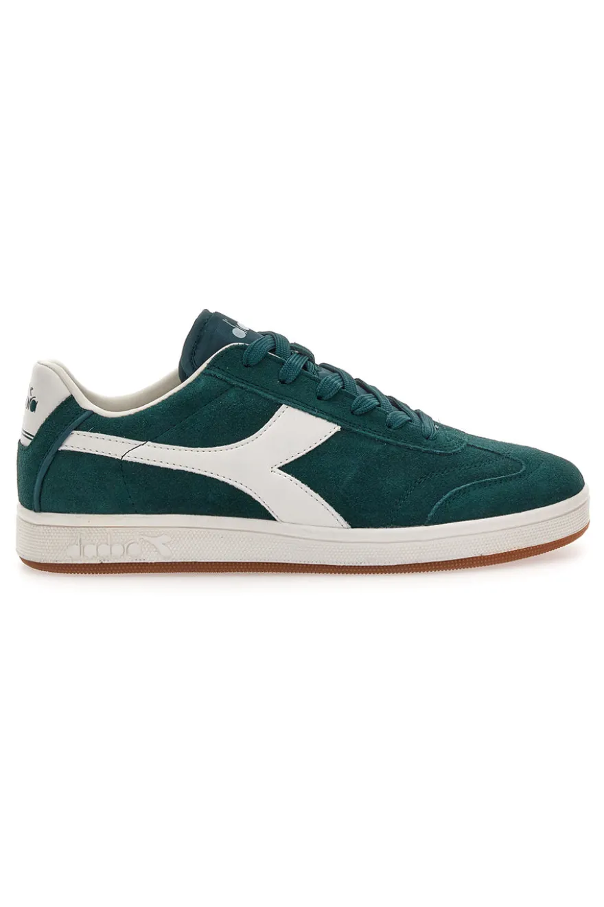 Grüne Wildleder-Sneaker mit seitlichem Diadora Kick-Logo